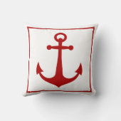 赤と白いかり航海のボートビーチ クッション (裏面)