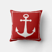 赤と白いかり航海のボートビーチ クッション (裏面)