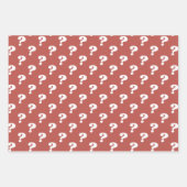 赤と白かわいいギフトラッパー（疑問符） ラッピングペーパーシート (正面3)