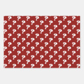 赤と白かわいいギフトラッパー（疑問符） ラッピングペーパーシート (正面2)