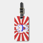 赤と白かわいく幸運でかわいいneko猫 ラゲッジタグ (正面縦)