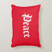 赤と白かわいらしの「平和」クリスマスアクセント枕 アクセントクッション (正面(垂直))