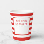 「赤と白この飲み物は飲み物だ」 紙コップ (正面)