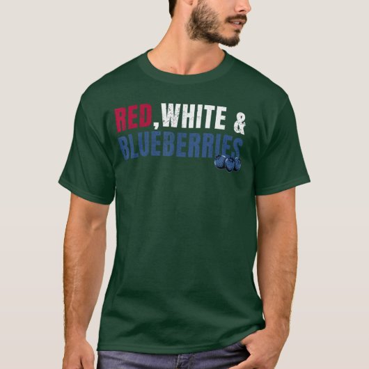 赤と白とブルーベリーのお友達 Tシャツ (正面)