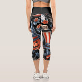 赤と白とブー！：愛国的なハロウィーンデザイン カプリレギンス (裏面)