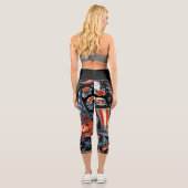 赤と白とブー！：愛国的なハロウィーンデザイン カプリレギンス (裏面)