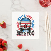 赤と白と青とビール7月4日 スタンダードカクテルナプキン (インサイチュ)