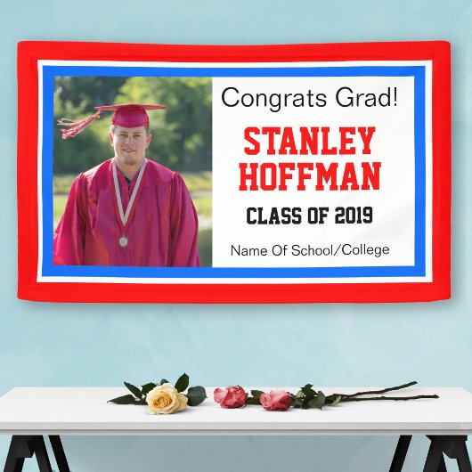 赤と白と青のグラッドワンフォト 横断幕