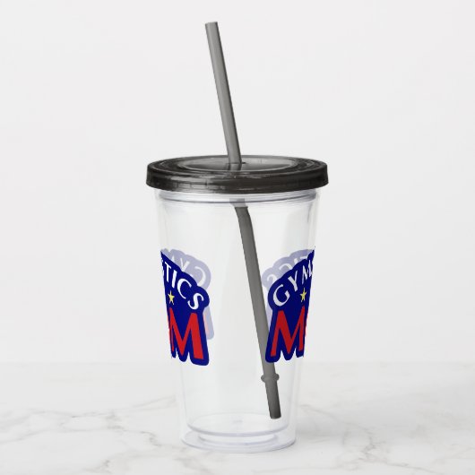 赤と白と青の体操ママ アクリルタンブラー (左)