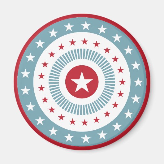 赤と白と青の星と縞の磁石 マグネット (正面)