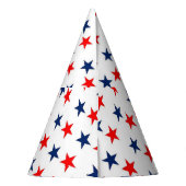 赤と白と青の星の愛国心 パーティーハット (裏面)