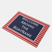 赤と白と青の歓迎船乗り船のドアマット ドアマット (アングル)