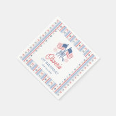 赤と白と青の7月4日1歳の誕生日 スタンダードカクテルナプキン (角)