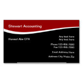 赤と白と黒のアカウトモダンント マグネット名刺 (正面)