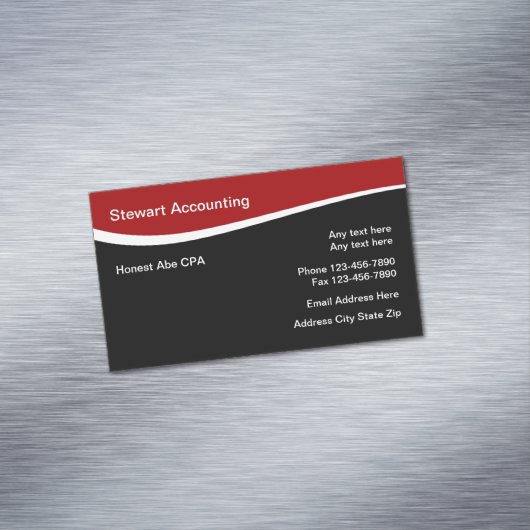 赤と白と黒のアカウトモダンント マグネット名刺 (インサイチュ)