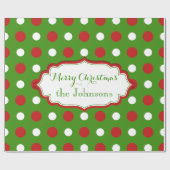 赤と白のおもしろいのクリスマスの水玉模様 ラッピングペーパー (フラット)