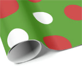 赤と白のおもしろいのクリスマスの水玉模様 ラッピングペーパー (ロールコーナー)