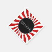 赤と白のお洒落おもしろいストライプパーティー スタンダードカクテルナプキン (角)