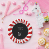 赤と白のお洒落おもしろいストライプパーティー ペーパープレート (パーティー)