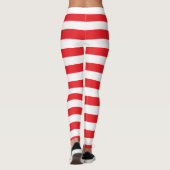 赤と白のはっきりしたでストライプのなレギンス レギンス (裏面)