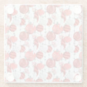 赤と白のぶら下がったクリスマスオーナメント ガラスコースター (裏面)