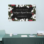 赤と白のアネモン開花ブライダルシャワーバナー 横断幕 (トレードショー)