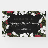 赤と白のアネモン開花ブライダルシャワーバナー 横断幕 (横)