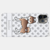 赤と白のアラスカン・クリー・カイ かわいい犬と名前 Case-Mate iPhoneケース (裏面(横))
