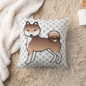赤と白のアルaskan Klee Kaiの漫画の犬と足 クッション (ブランケット)