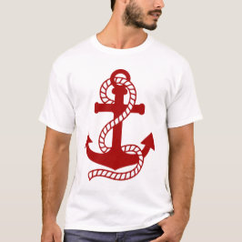 赤と白のアンカーロゴTシャツ Tシャツ