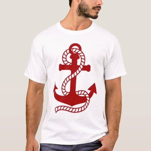 赤と白のアンカーロゴTシャツ Tシャツ (正面)