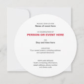 赤と白のインフィニティラウンド招待状 招待状 (裏面)