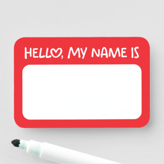 赤と白のウィスキカルハートハロー 名札