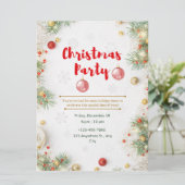 赤と白のエレガントなクリスマスパーティー招待状 シーズンカード (スタンド正面)