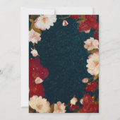 赤と白のエレガントなモダンチックな花柄の招待状 招待状 (裏面)