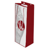 赤と白のカスタムイメージ&カスタムロゴ ワインギフトB ワインギフトバッグ (正面アングル)