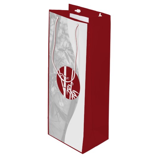 赤と白のカスタムイメージ&カスタムロゴ ワインギフトB ワインギフトバッグ (正面アングル)