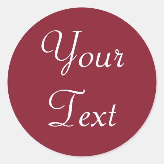 赤と白のカスタムウェディングステッカーまたはギフトラベル ラウンドシール (正面)