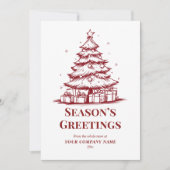 赤と白のカスタムロゴ ビジネス クリスマス (正面)