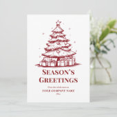 赤と白のカスタムロゴ ビジネス クリスマス (スタンド正面)