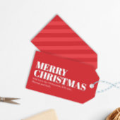 赤と白のカスタム メリークリスマス ギフトタグ