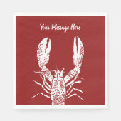 赤と白のカニのカスタマイズ スタンダードランチョンナプキン (正面)