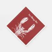 赤と白のカニのカスタマイズ スタンダードランチョンナプキン (角)