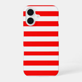 赤と白のカバナ ストライプ iPhone 16ケース