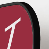 赤と白のカレッジカラーズモノグラム ピックルボールラケット (左詳細)