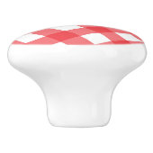 赤と白のカントリージンガ市松模様にム市松模様に セラミックノブ (側面)