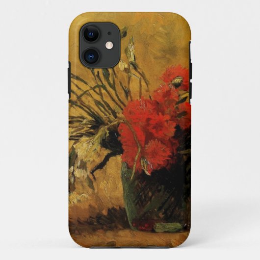 赤と白のカーネーションの花瓶 Case-Mate iPhoneケース (裏面)