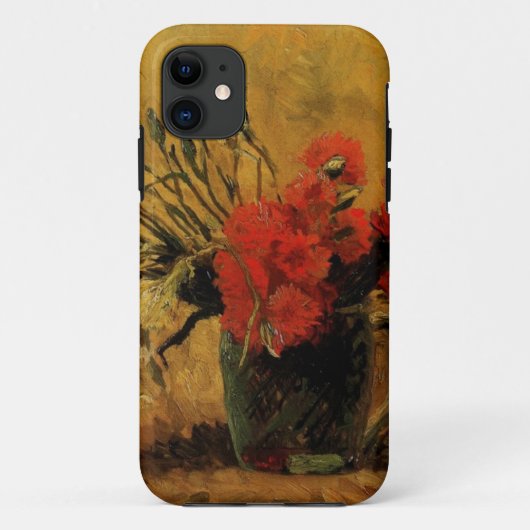 赤と白のカーネーションの花瓶 Case-Mate iPhoneケース (裏面)