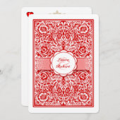 赤と白のカ遊ード結婚式招待状ハート 招待状 (正面/裏面)