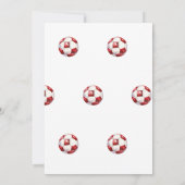 赤と白のキックン サッカー 誕生日パーティー 招待状 (裏面)